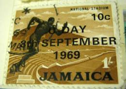 Jamaica 1969 Commonwealth Day Overprinted On National Stadium 1s 10c - Used - Giamaica (1962-...)