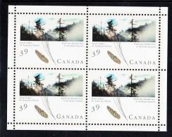 Canada MNH Scott #1284a Minisheet Of 4 39c Great Lakes-St.Lawrence Forest - Neufs