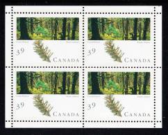 Canada MNH Scott #1285a Minisheet Of 4 39c Coast Forest - Ongebruikt