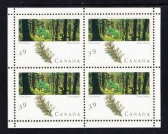 Canada MH Scott #1285a Minisheet Of 4 39c Coast Forest - Unused Stamps