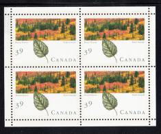 Canada MNH Scott #1286b Minisheet Of 4 39c Boreal Forest - Left Selvedge Thinned - Unused Stamps