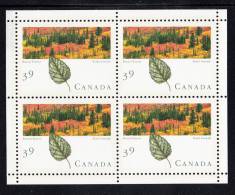 Canada MNH Scott #1286b Minisheet Of 4 39c Boreal Forest - Left Selvedge Thinned - Ongebruikt