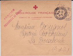 1942 - ENVELOPPE De La CROIX-ROUGE SERVICE DES PRISONNIERS DE GUERRE à CLERMONT-FERRAND - Rotes Kreuz