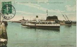 N°23109 -cpa Cherbourg -arrivée Du "Majestic" Bateau Excursionniste Anglais- - Paquebots