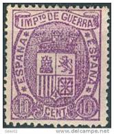 ES155-2228TIG. España,Spain,Espagne.ESCUDO DE ESPAÑA..IMPUESTOS DE GUERRA .1875.(Ed 155*) Con Charnela.MAGNIFICO - War Tax