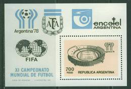 B278N030 Football Stade Bloc 18 Argentine 1978 Neuf ** Coupe Du Monde Argentina 78 - 1978 – Argentine