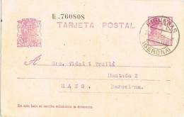 Entero Postal FIGUERAS (Gerona) 1933. VARIEDAD Error Impresion, Num 69 º - 1931-....