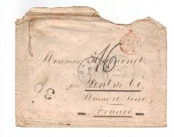 Enveloppe Du 11 Octobre 1857, De Boston Pour La France Avec Différents Cachets, Dont 6 Cachets A Date - Storia Postale