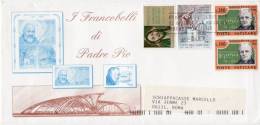 VATICANO  ~ Storia Postale ~ Busta Del 2000 ~ {1999 ~ Padre Pio Da Pietrelcina - 4 Val - Cartas & Documentos