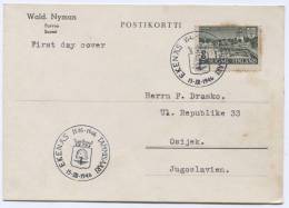 FINLAND, Suomi - Tammisaari, Ekenas, Postal Stationery To Croatia (ex Yugoslavia), 1946. - Ganzsachen