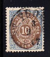 Danish West Indies Used Scott #10a 10c Numeral Dark Blue - Denmark (West Indies)