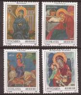 1993x--2637-40 JUGOSLAVIJA JUGOSLAWIEN RELIGIONE ICONEN MADONNA  MNH - Neufs