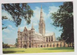 SALISBURY CATHEDRAL FROM THE SOUTH WEST - LEGER PLIS EN HAUT DE CARTE - Salisbury