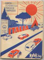 Italie, Italia, 1968, Cartes Des Campings, Parchi Di Campeggio, AGIP - Wegenkaarten