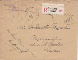 Belgique - Lettre Recommandée De 1921 - Franchise De Port - Tribunal Des Dommages De Guerre - Cartas & Documentos