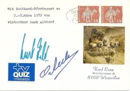 1972 Gotthard-Pferdepost Von Winterthur Nach Altdorf Mit Unterschriften - Briefe U. Dokumente