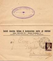 1909  LETTERA   INTESTATA  SOCIETA' ANONIMA ITALIANA DI ASSICURAZIONE CON ANNULLO  CIVITA CASTELLANA  VITERBO - Poststempel