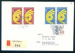 114259 / R Envelope 1985 CHIASSO , EUROPA CEPT ZODIAC Pisces (astrology) Switzerland Suisse Schweiz To GABROVO BULGARIA - 1985