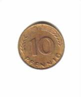 GERMANY    10  PFENNIG  1950 F  (KM # 108) - 10 Pfennig