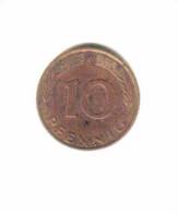 GERMANY    10  PFENNIG  1977 G  (KM # 108) - 10 Pfennig