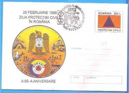 Civil Protection Day, Eagle Stylized, Birds ROMANIA Postal Stationery Cover 1998 - Polucion