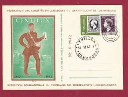 MARCOPHILIE - 070912 - LUXEMBURG - Exposition Internationale Des Timbres Postes LUXEMBOURGEOIS - CENTILUX 1952 - 1852 William III