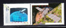Canada MNH Scott #1442a Se-tenant Pair 42cANIK E2 Satlleite, Astronauts' Achievements Hologram - Canada In Space - Unused Stamps