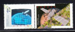 Canada MNH Scott #1442a Se-tenant Pair 42cANIK E2 Satlleite, Astronauts' Achievements Hologram - Canada In Space - Ongebruikt