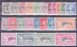 ANDORRE - YVERT N°1/23 * MLH CHARNIERE LEGERE - COTE = 1375 EUR. - Unused Stamps