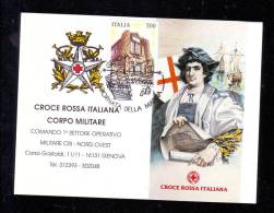 RED CROSS, 1992,CARD,CROCE ROSSA ITALIANA CORPO MILITARE OBLITERATION CONCORDANTE. - Christophe Colomb