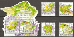 Vanuatu 2011  Mi.No. 1447 - 1450 (Block 71)  Amphibians Green And Golden Bell Frog  4v+ S\sh MNH**    14.20 € - Frogs