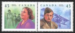 CANADA 1994 - Avion, Chanteuse Mary Travers Et Aviateur Billy Bishop - 2v Neufs // Mnh - Neufs