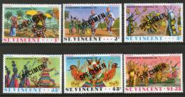 St. Vincent 1976 Kingston Carnival Dance Costumes Mask Art SPECIMEN Sc 457-62 MNH # 2390 - Carnaval