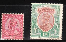 India 1911-23 George V  12a 2v Used - 1911-35 King George V