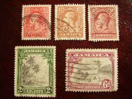 JAMAICA  1929-1932 FIVE STAMPS From Two Issues USED. - Jamaica (...-1961)