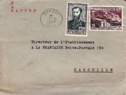 BANGUI - OUBANGUI - AFRIQUE - COLONIE FRANCAISE - SAVORGNAN DE BRAZZA - CHUTES & USINE DE BOALI - LETTRE AVION - Cartas & Documentos