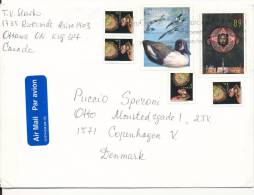 Canada Cover Sent Air Mail To Denmark (the Duck Stamp Is Damaged) - Covers & Documents