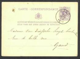 (J478) Belgique - Carte-correspondance De Gand à Gand (Gent) Du 30/01/1878 - 1893-1907 Wapenschild