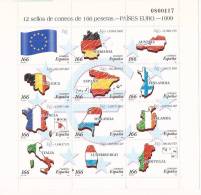 ESMP64-B051TBSC.España.Sp Ain.Espagne.Banderas.MINI PLIEGO  PAISES EURO.1999.(Ed. MP 63**) Sin Charnela.LUJO - Otros & Sin Clasificación