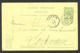 (J496) Belgique - Carte Postale Avec 5 C Du 16 Janvier 1907 De Bruxelles (Nord) Départ à Louvain - 1893-1907 Armarios