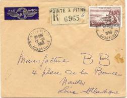 LBL11 - EVIAN SEUL SUR LETTRE REC. POINTE A PITRE / NANTES 12/12/1959 - Lettres & Documents