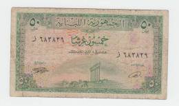 Lebanon 50 Piastres 1950 "aF" P 43 - Lebanon