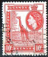 Kenya, Uganda & Tanganyika 1954 10c Giraffe Used - Kenya, Ouganda & Tanganyika