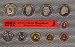 Deutschland 1992 Prägeanstalt J Stg 25€ Stempelglanz Im Kursmünzensatz Der Staatlichen Münze Hamburg Set Coin Of Germany - Münz- Und Jahressets