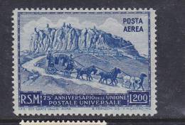 SAN MARIN N° PA 73 200L BLEU 75EME ANNIVERSAIRE DE L'UPU LÉGENDE POSTA AEREA NEUF SANS CHARNIERE - Airmail