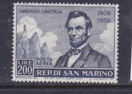 SAN MARIN N° PA 118 200L BLEU FONCE SESQUICENTENAIRE DE LA NAISSANCE D'ABRAHAM LINCOLN  NEUF SANS CHARNIERE - Luftpost