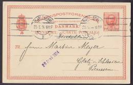 Denmark Postal Stationery Ganzsache Entier KJØBENHAVN B. 1914 To GLATZ Schlesien Ostpreussen (2 Scans) - Postal Stationery