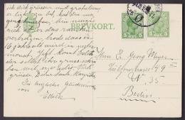 ## Denmark Uprated Postal Stationery Ganzsache Entier KJØBENHAVN Ø. 1916 To BERLIN Deutschland (2 Scans) - Postal Stationery