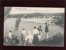 22  Saint Jacut De La Mer Plage Du Rougeret édit. G.F. N° 4558 Animée Bateau Cabines De Plage - Saint-Jacut-de-la-Mer