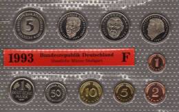 Deutschland 1993 Prägeanstalt F Stg 25€ Stempelglanz Kursmünzensatz Der Staatlichen Münze Stuttgart Set Coin Of Germany - Mint Sets & Proof Sets